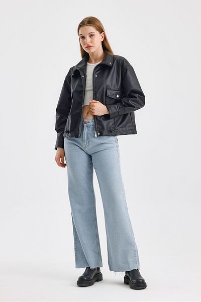 TREND KOMBİN JACHETĂ ELASTIC DIN PIELE UMĂ