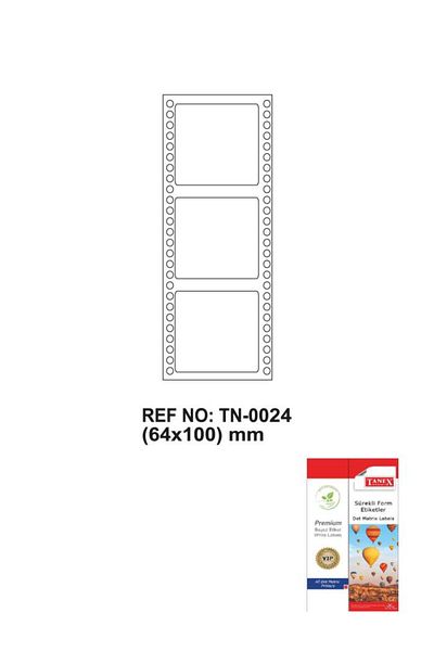 Tanex Tn-0024 Continuous Form Label 64x100mm