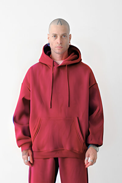 CMZ COLLECTİON Hanorac gros cu glugă pentru bărbați, cu imprimeu în relief, l...