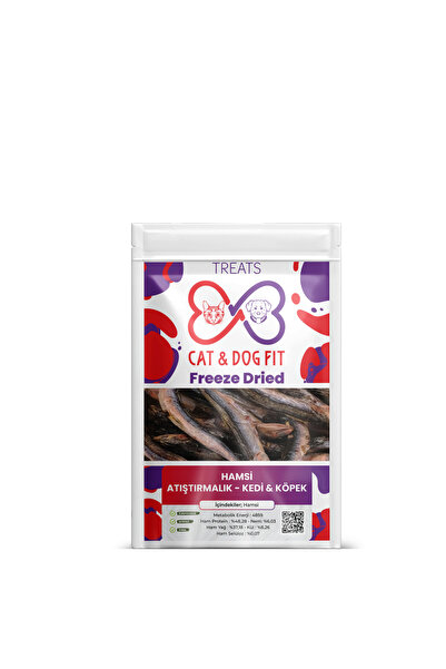 cat & dog fit Freeze-dry Hamsi Köpek Ödül Maması %100 Doğal Katkısız Omega 3 Kaynağı