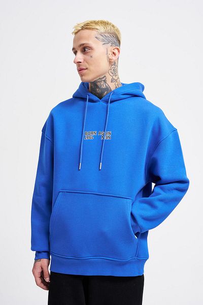 Machinist Ανδρικό φούτερ Born Again με στάμπα με κουκούλα Oversize Saks