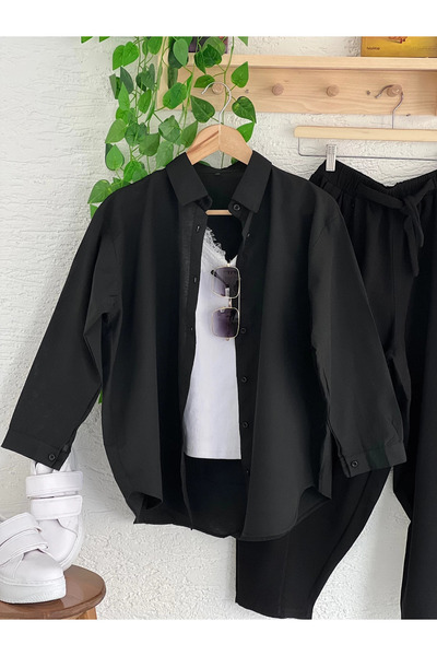 AVK MODA Abs Boyfriend Hijab Women's Shirt - Long Sleeve Oversize Women's Shirt