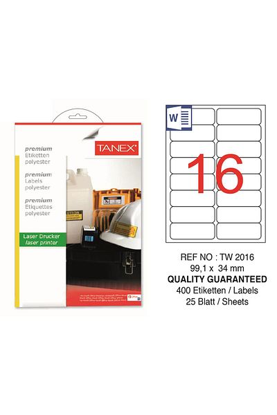 Tanex Tw-2016 99,1x34mm Πολυεστερική Ετικέτα 25 Li
