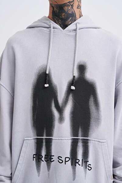 Machinist Men's Free Sprit Washed Oversize Anthracite Sweatshirt