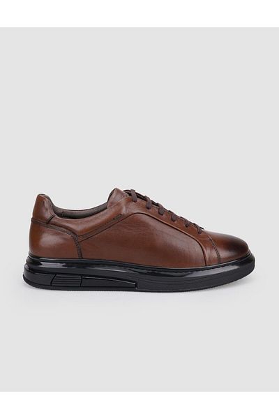 Cabani 100% Genuine Leather Tan Lace-Up Men's Sports Shoes