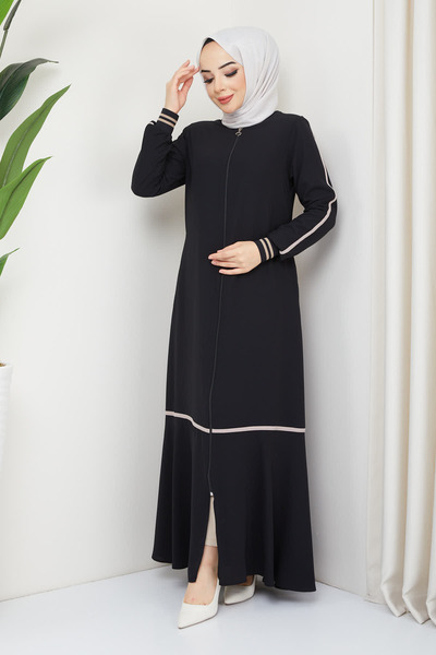 İmajButik أكمام سوداء مخططة من حرير المدينة