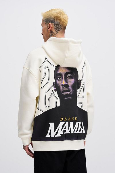 Machinist Ανδρικό φούτερ μαύρο Mamba με στάμπα Oversize Ecru