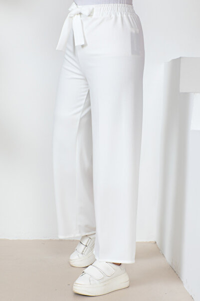 İmajButik White High Waist Wide Leg Trousers