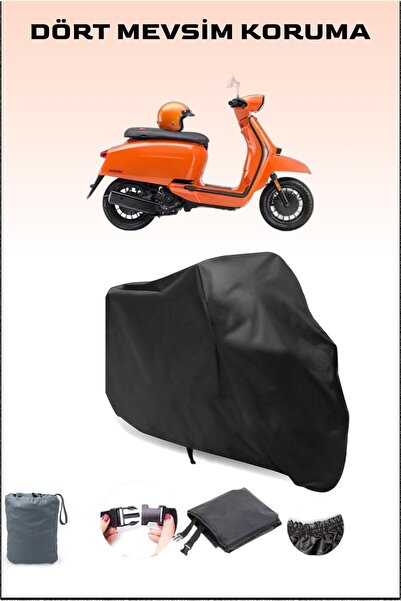 Breen قماش لامبريتا V200 أسود خاص للدراجات النارية، غطاء المحرك