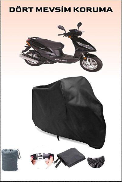 Breen Black Bisan Troy 100 Compatible Motorcycle Tarpaulin, Engine Cover