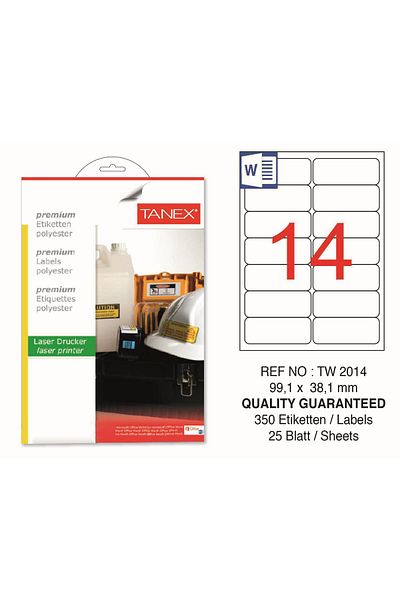 Tanex Tw-2014 99,1x38,1mm Πολυεστερική Ετικέτα 25 Li