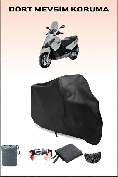 Breen Black Piaggio X7 250 Compatible Motorcycle Tarpaulin, Engine Cover