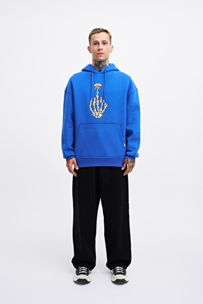 Machinist Чоловічий оверсайз-светр з капюшоном і принтом «середній палець»