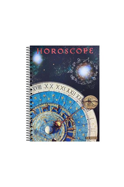ÖZGÜN Horoscope A4 دفتر ملاحظات حلزوني بغطاء صلب 150 ورقة مربعة