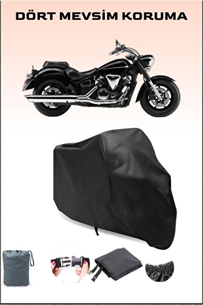Breen أسود Yamaha Xvs 1300 A متوافق مع القماش المشمع للدراجات النارية، غطاء ا...