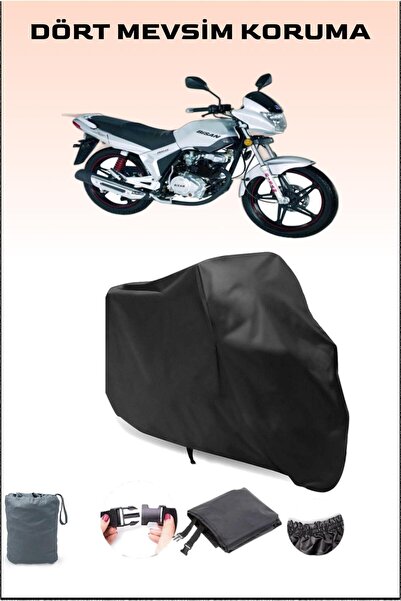 Breen Black Bisan Sunway Fks 125 Compatible Motorcycle Tarpaulin, Engine Cover
