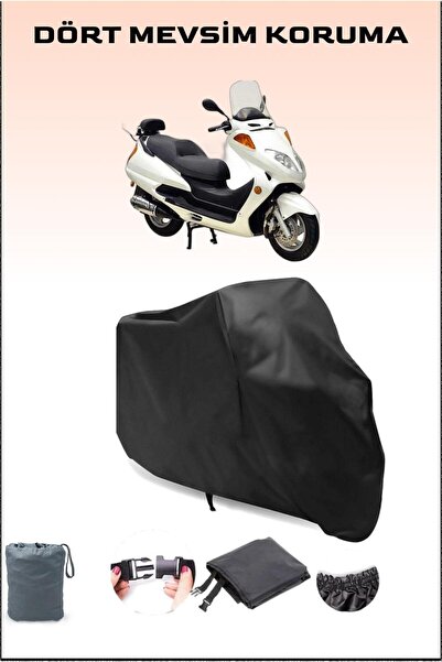 Breen أسود آسيا مثل 150 T1 متوافق مع القماش المشمع للدراجات النارية، غطاء المحرك