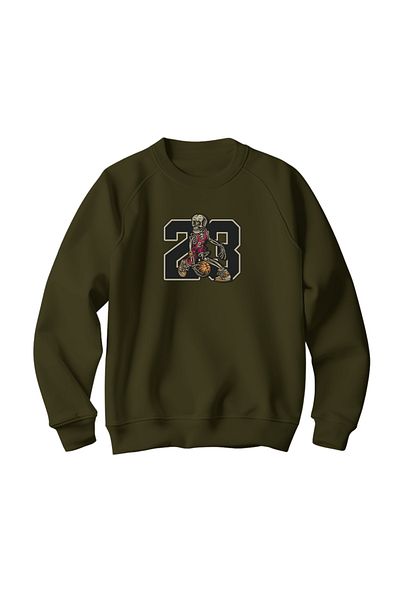Zec Style Women's 3 Thread Raised Basketball 23 Sweatshirt Oversize Sweatshirt