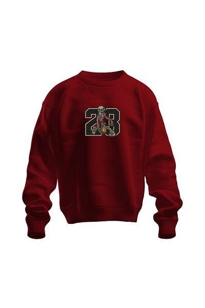 Zec Style Мъжки суитшърт с 3 нишки, повдигнати за баскетбол, 23, голям размер
