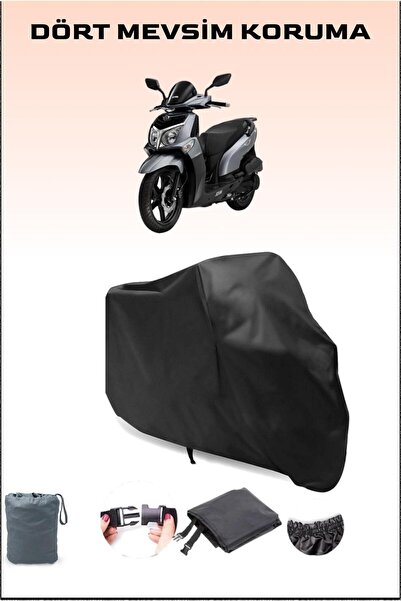 Breen Black Sym Hd2 200I Compatible Motorcycle Tarpaulin, Engine Cover