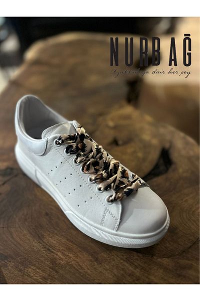 NurBag Digital printed leopard pattern satin laces 100 cm 1 pair