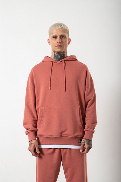 Machinist Ανδρικό φούτερ Basic Dusty Rose Oversize χωρίς ανταύγειες