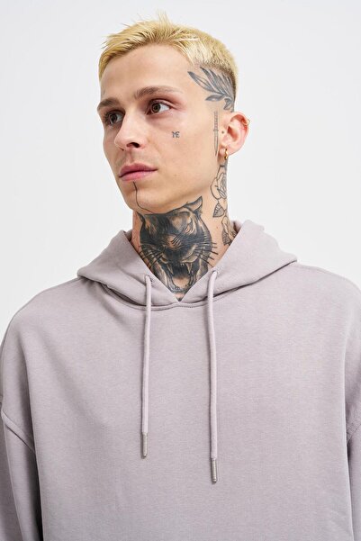 Machinist Чоловічий сірий світшот з капюшоном Oversize