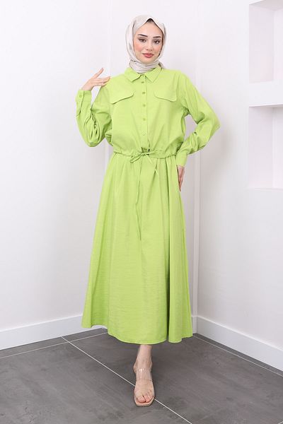 İmajButik Σετ Green Crop Jacket και Flared Skirt