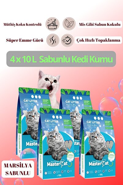mastercat 4 X 10l Sabunlu Kedi Kumu