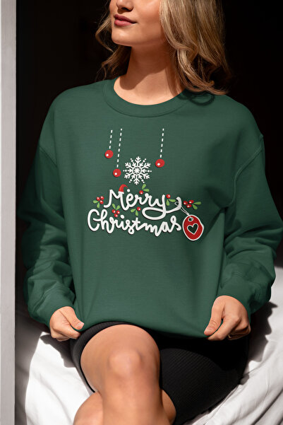 SUNFREE MERRY CHRISTMAS З НАДРУКОМ OEVRSIZE ШАРДОНОВИЙ БАВОВНЯНИЙ СВІТШОТ