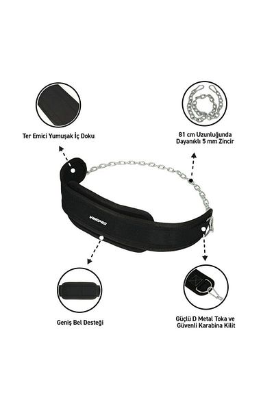 vingpro Dip Belt Weight Belt (Black)