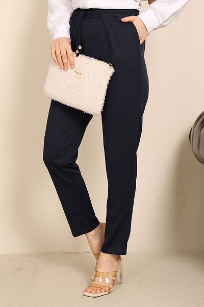 İmajButik Navy Blue High Waist Pencil Pants