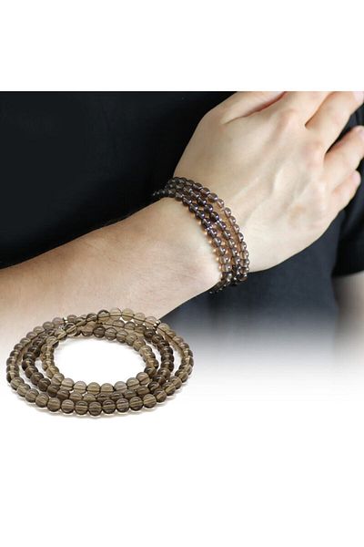 Tesbihane Smoky Quartz Natural Stone Accessory Both Bracelet and Necklace and Rosary 99pcs