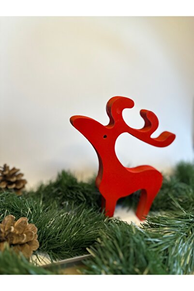 Yılbaşı Temalı Ahşap Geyik 15cm