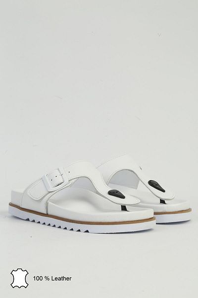 Pierre Cardin شبشب جلد نسائي أبيض PCK-5052