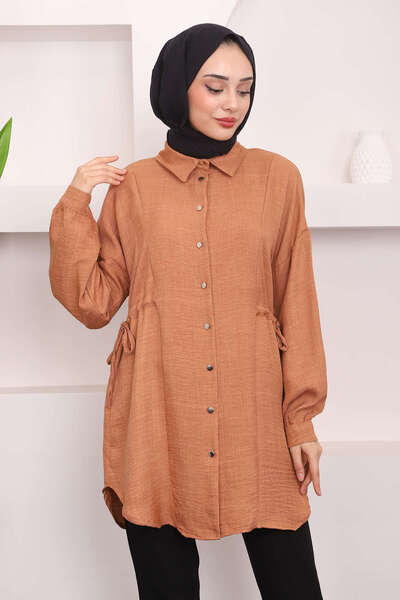 İmajButik Tan Tunic - Side Detailed