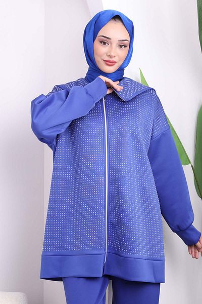 İmajButik مجموعة مناديل ساكس الزرقاء ذات الياقة الحجرية