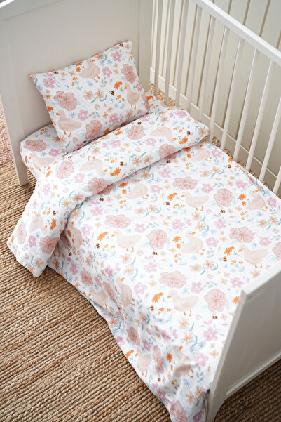 Petille Organik Duck Montessori Nevresim Seti | %100 Pamuk, Çift Yüz Baskılı ...