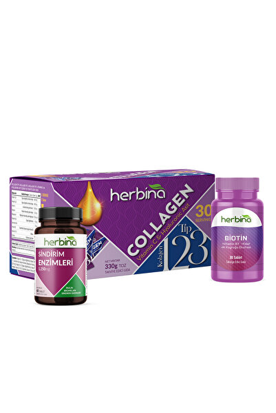 Herbina Tip 1 2 3 Kollajen Sindirim Enzimi Biyotin Paketi