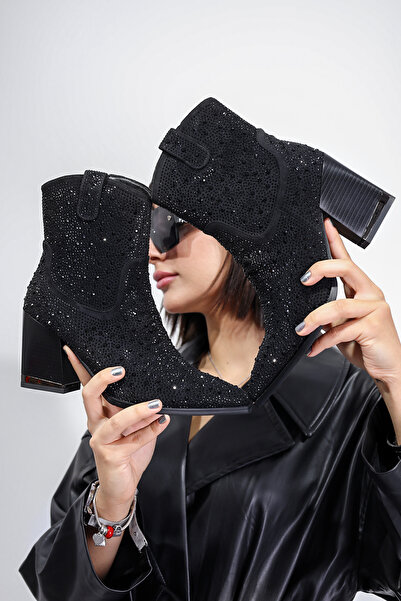 Guja Kery Guja Saya Kısmı Taş İşlemeli Yarım Vestern İthal Kadın Bot