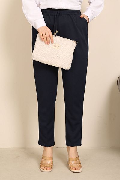 İmajButik Navy Blue High Waist Pencil Pants