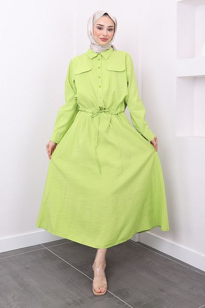 İmajButik Σετ Green Crop Jacket και Flared Skirt