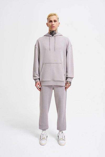 Machinist Ανδρικό φούτερ με κουκούλα Oversize Γκρι