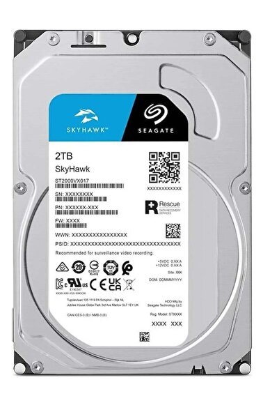 Seagate 2TB ST2000VX017 5900Rpm 256MB Harddisk 7-24 Güvenlik Diski (İthalat)
