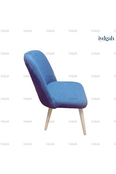 IYDGAH Μπλε Indigo Μεγάλη Οβάλ Ζακάρ Καρέκλα - Πλενόμενο ελαστικό κάλυμμα, ελαστικό κάλυμμα 1 τεμ.