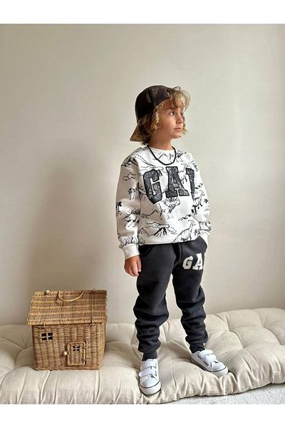joyEm Dinosaur Printed Long Sleeve Boy Suit