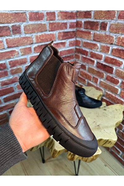 Safari Ayakkabı Ανδρικές μπότες Wagner - Καφέ, Γνήσιο δέρμα