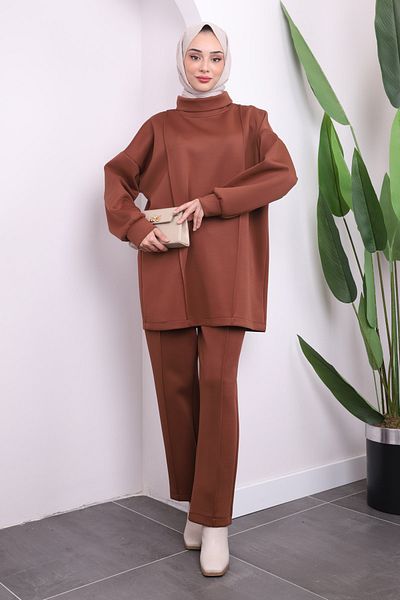 İmajButik Καφέ μπροστινό γρασίδι τουνίκ παντελόνι κατάδυσης