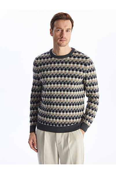 LC Waikiki Pulover pentru bărbați, cu mânecă lungă, cu decolteu, cu model