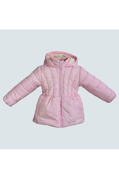 Aressy Girl's Fleece Fur Hooded Rain and Windproof Thick Fiber Filled Winter Coat